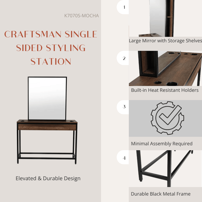 Craftsman Single-Sided Station - Salon Stations | Keller Craftsman Single-Sided Station - Salon Stations | Keller