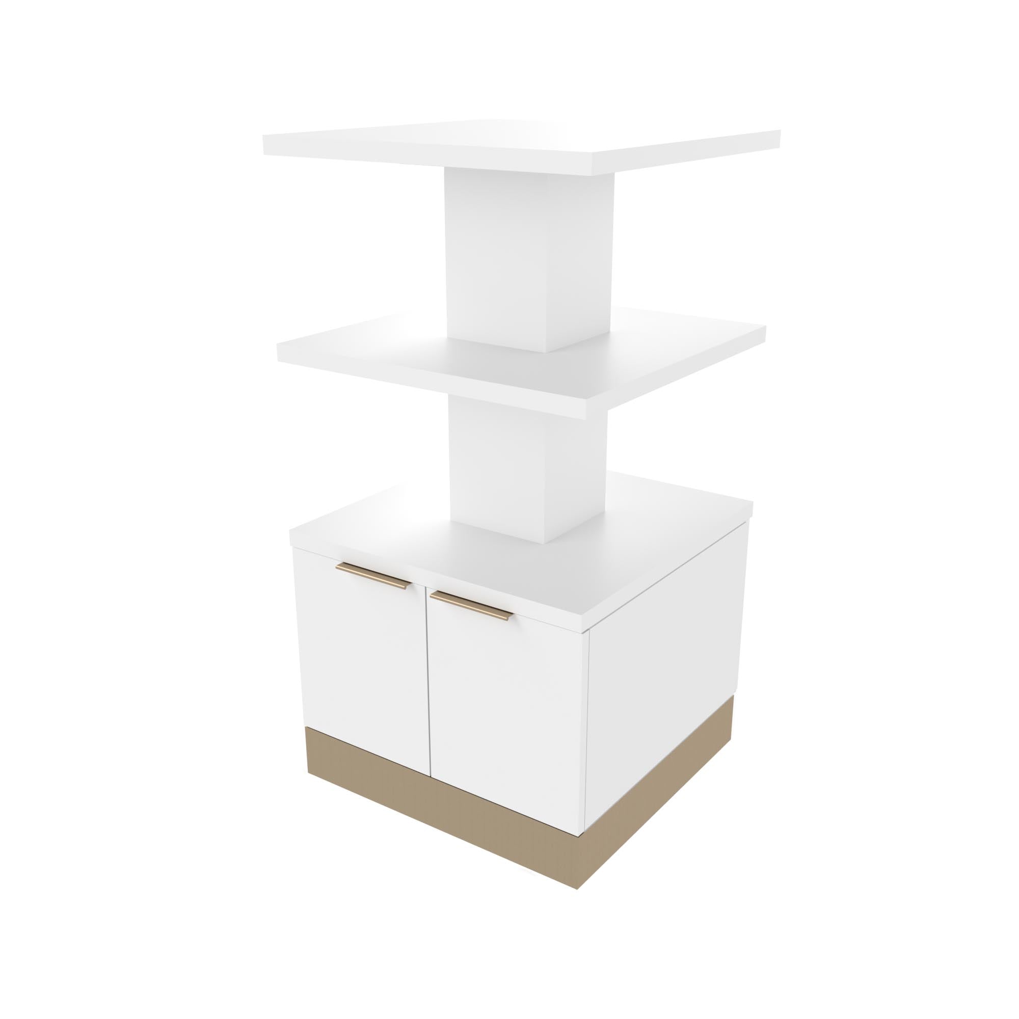 Collins Nico stacked salon retail display with metal accent toe-kick E1172P