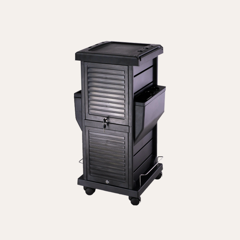 Deluxe Lockable Salon Trolley Salon Rolling Carts Keller