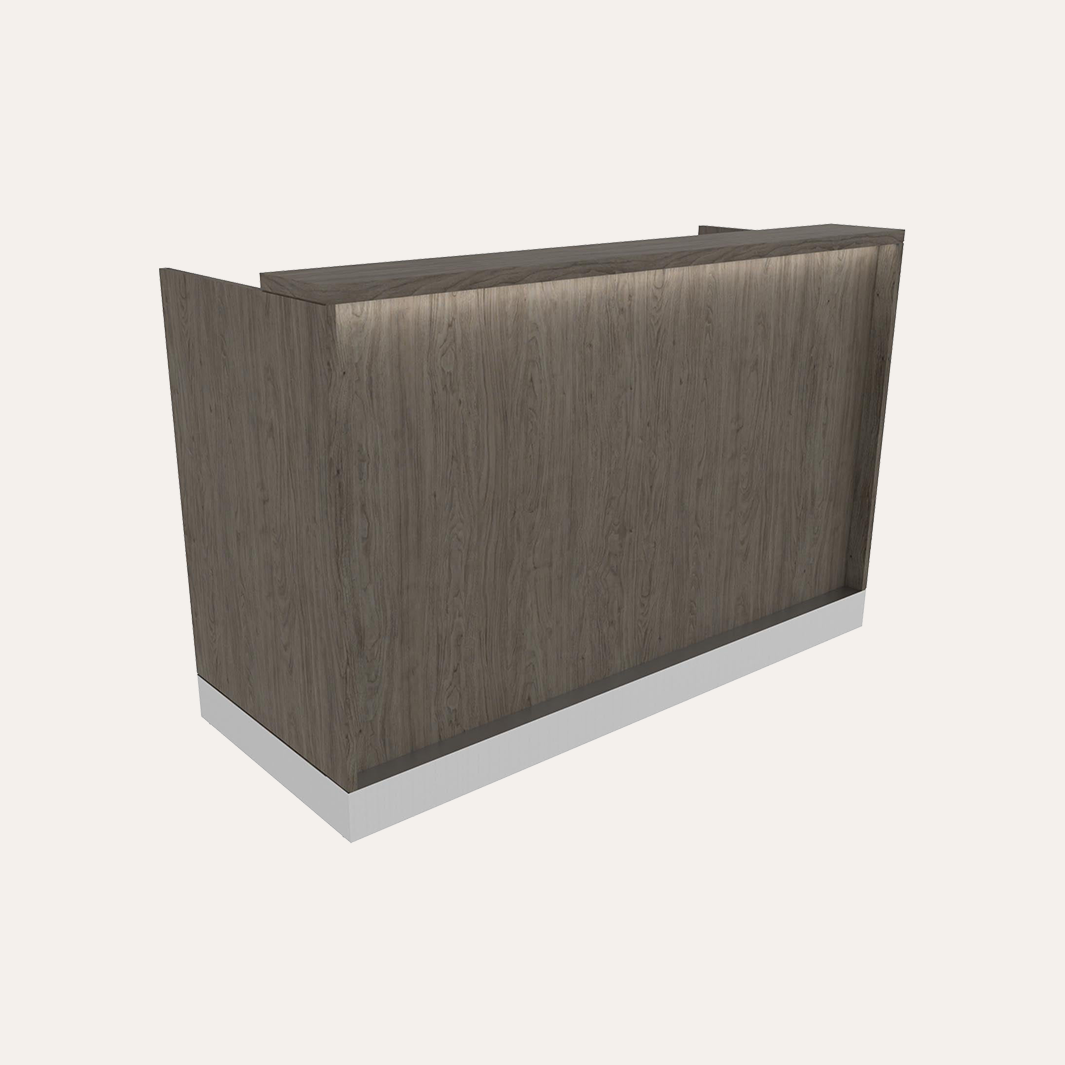 Nico 60 Two-Person Reception Desk with LED Accent Light & Metal Toe-Kick- front-view