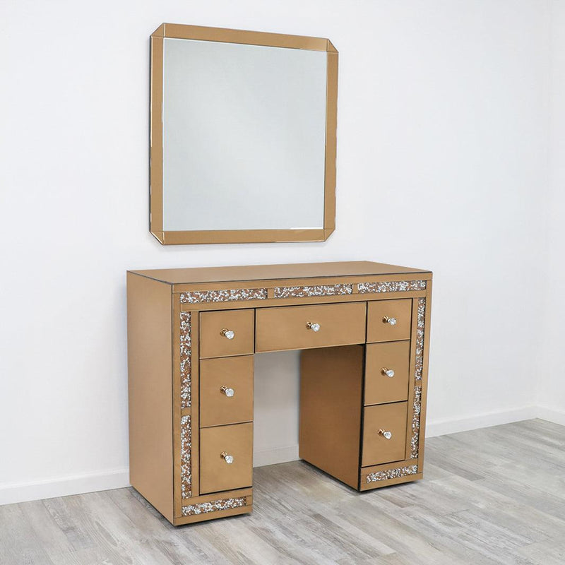rose gold dressing table mirror Iron Rose Gold Round Vanity Mirror for Dressing Table with Stand, For Home, Size: 27.2 X 19.71 X 11.71 cm at 750/piece in Bhiwandi