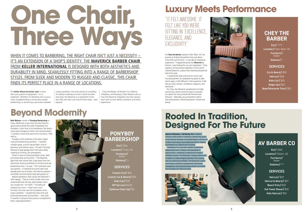 BarberEVO Interiors Feature: One Chair, Three Ways