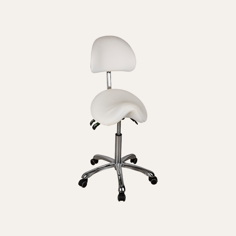 Silver Fox Adjustable Saddle Stool w/ Back 1025A