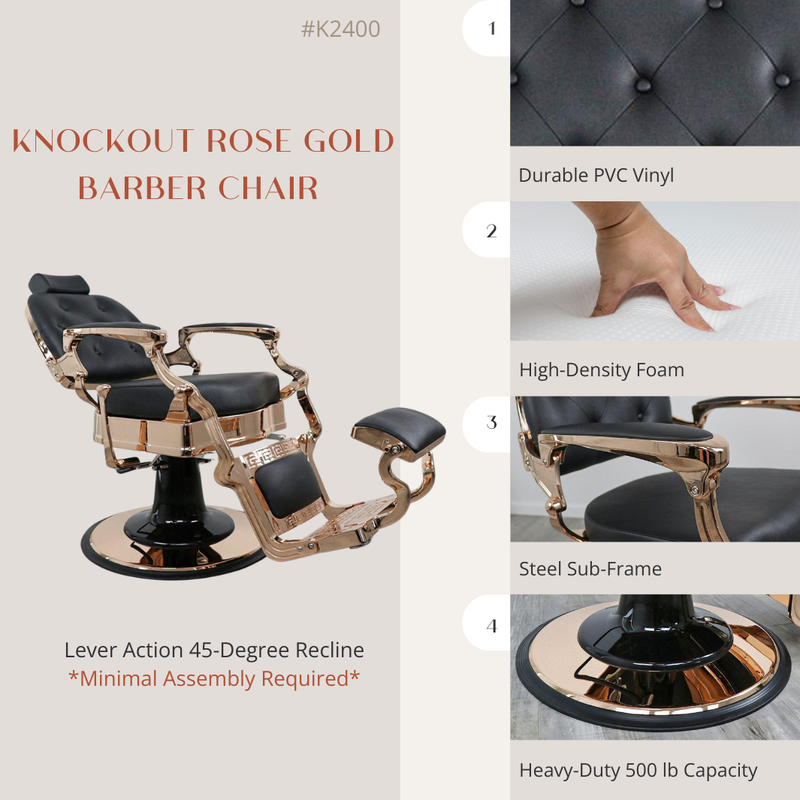 Knockout Rose Gold Barber Chair