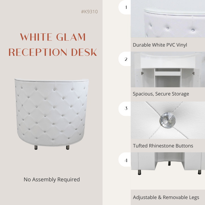 White Glam Reception Desk