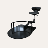 black barber swivel stool with barber glider seat and foot brake