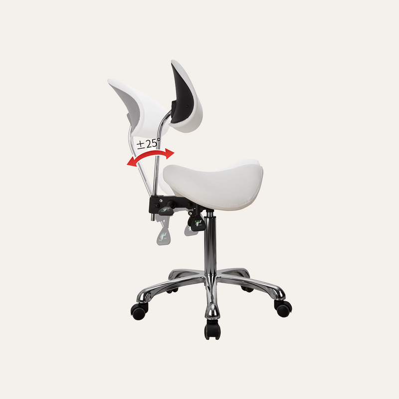 Silver Fox Adjustable Saddle Stool w/ Back 1025A