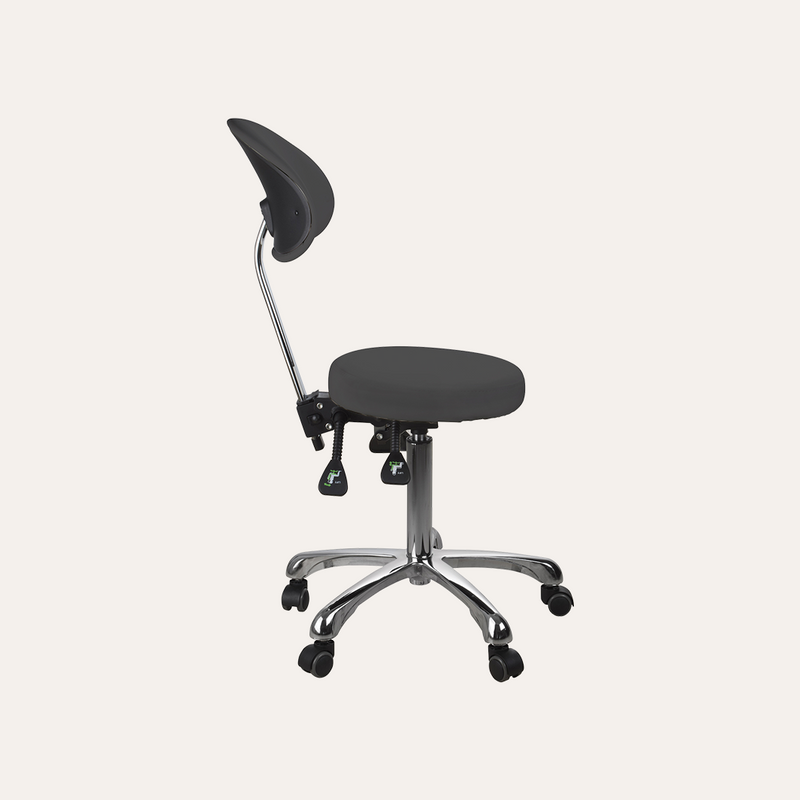 Silver Fox Adjustable Round Stool w/ Back 1025B