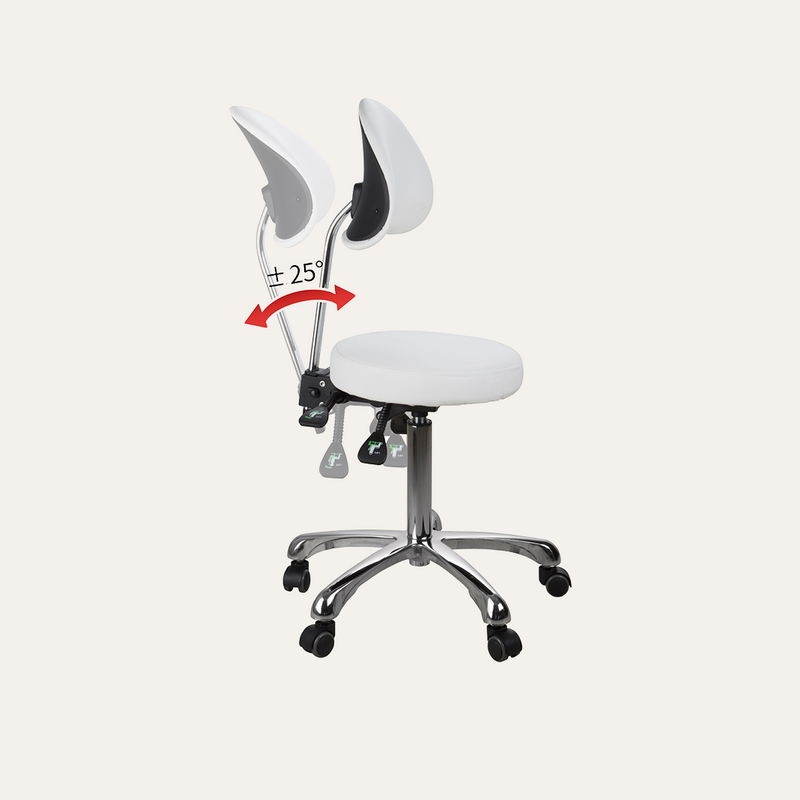 Silver Fox Adjustable Round Stool w/ Back 1025B