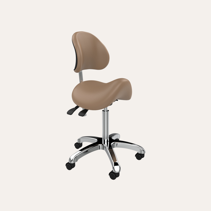 Silver Fox Adjustable Saddle Stool w/ Back 1025A