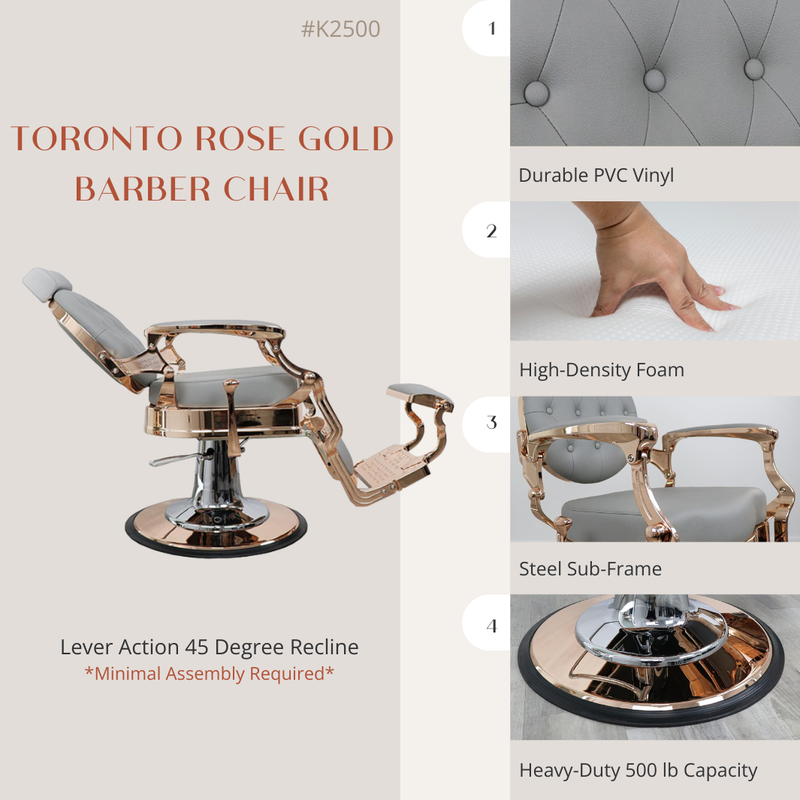 Toronto Rose Gold Barber Chair