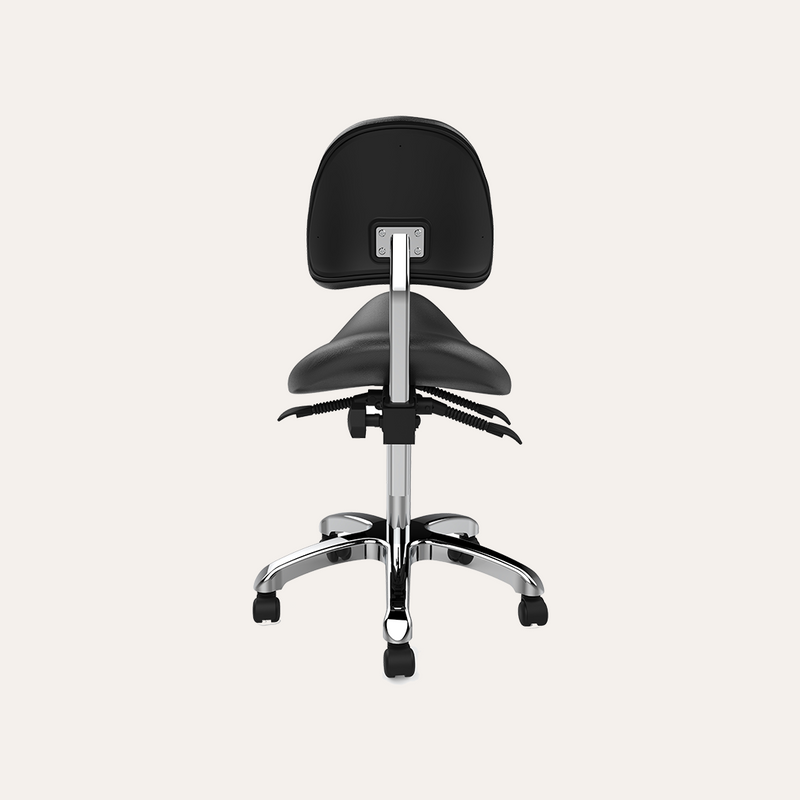 Silver Fox Adjustable Saddle Stool w/ Back 1025A