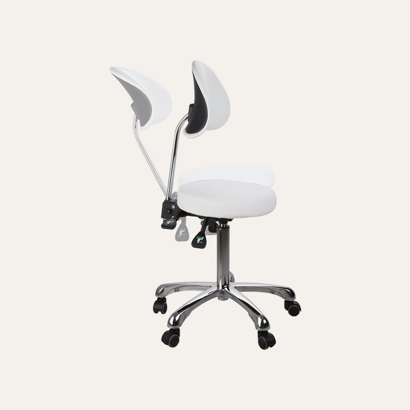 Silver Fox Adjustable Round Stool w/ Back 1025B