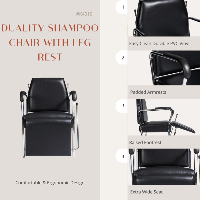 Duality Shampoo Chair with Leg Rest