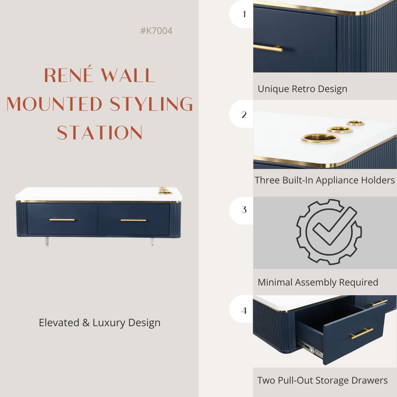 René Wall Mounted Styling Station