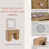 Rose Gold Nova Salon Station and Mirror