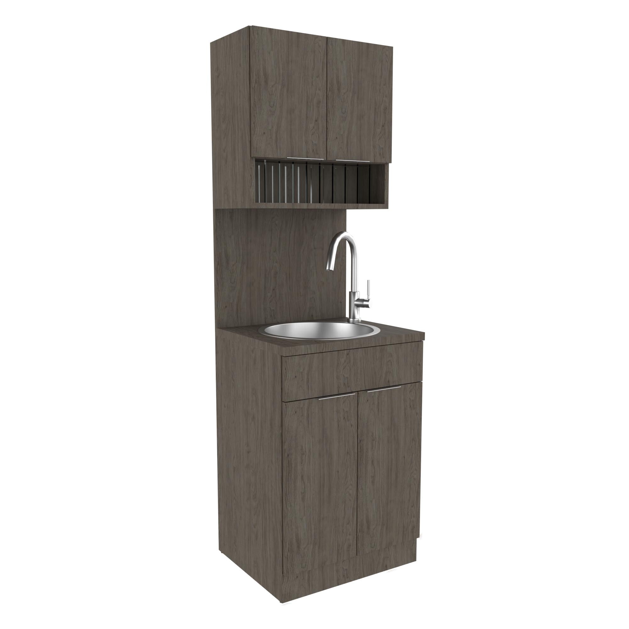 Collins 24 inch salon color dispensary with sink and color cubbies E1131-24