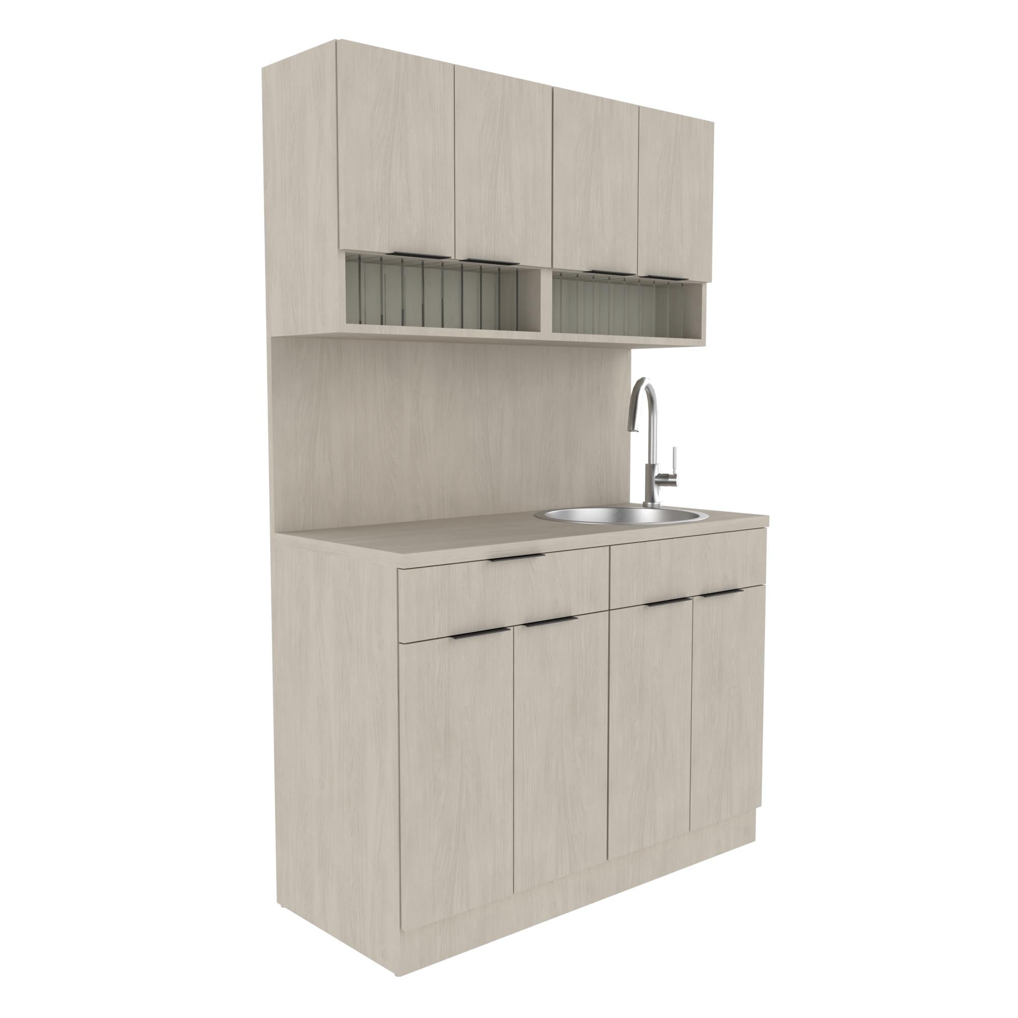 Collins 48 inch salon color dispensary with sink and color cubbies E1135-48
