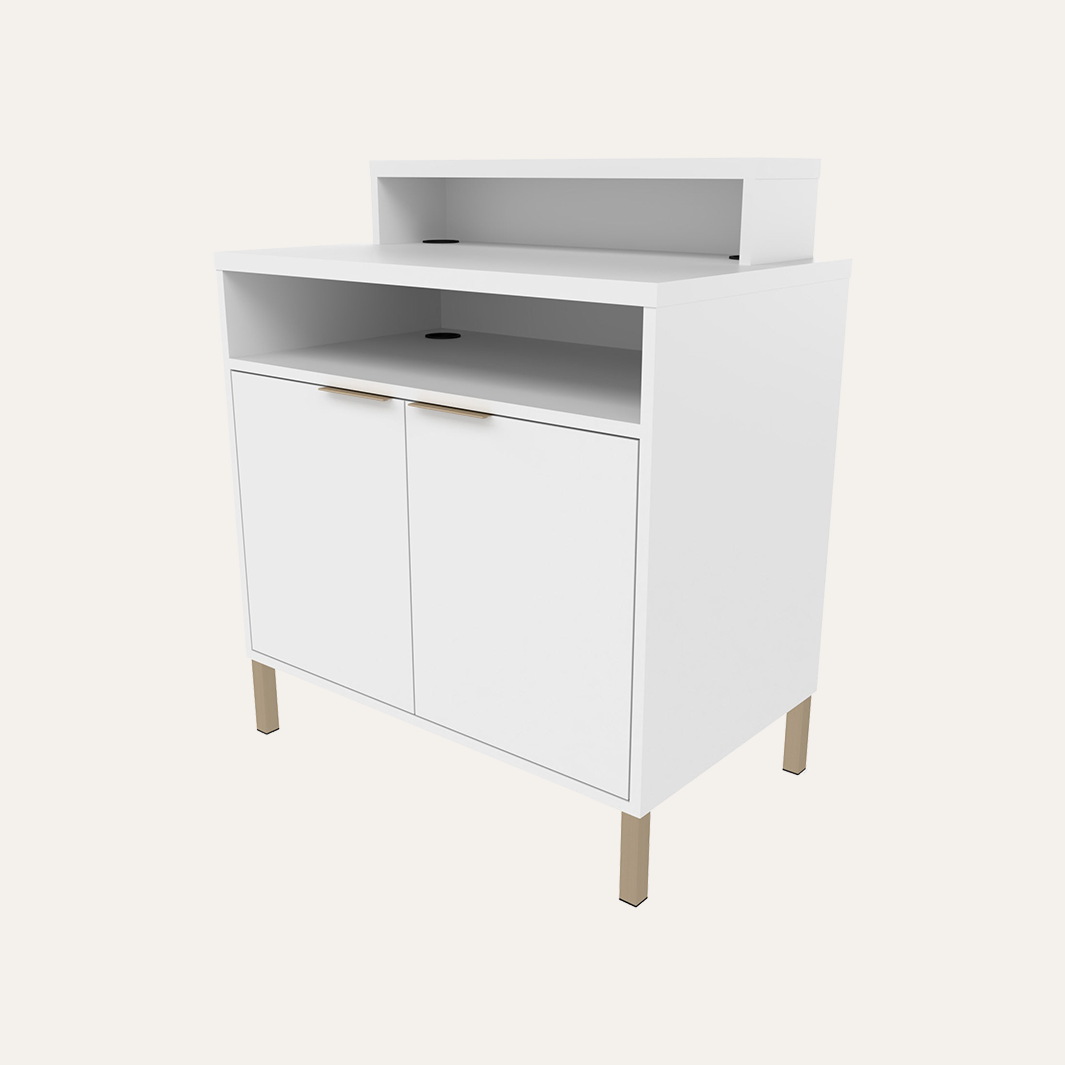Collins Aspen Concierge Desk with Metal Legs E1164 - back view