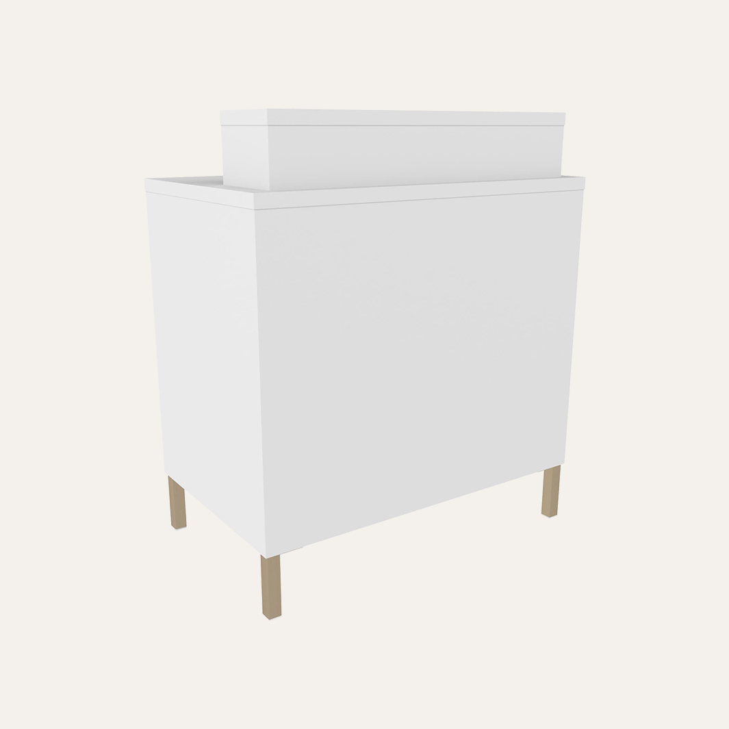 Collins Aspen Concierge Desk with Metal Legs E1164 - front view
