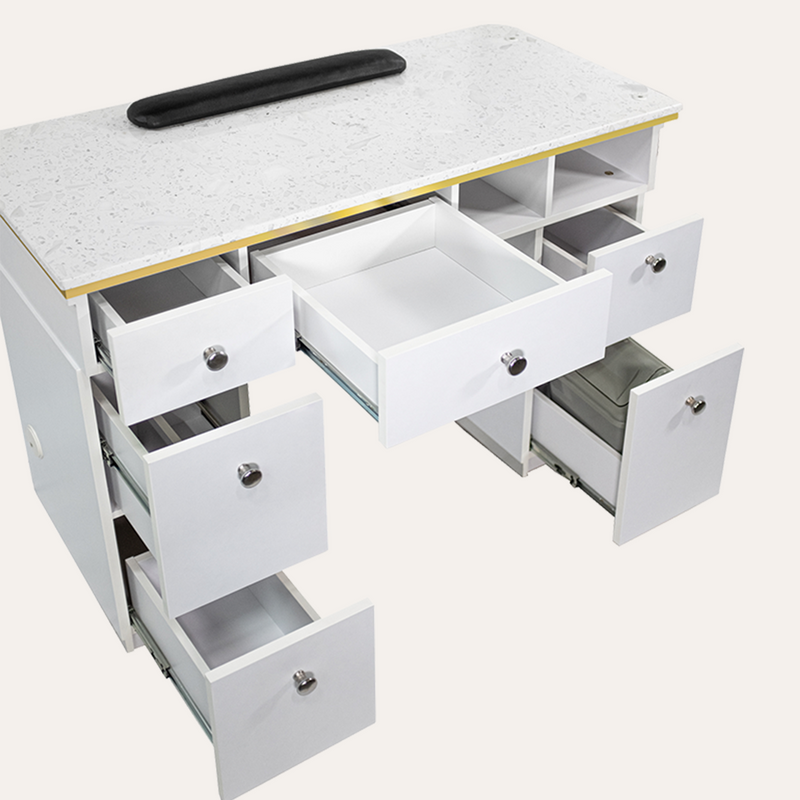 NAPA Manicure Table White/Gold