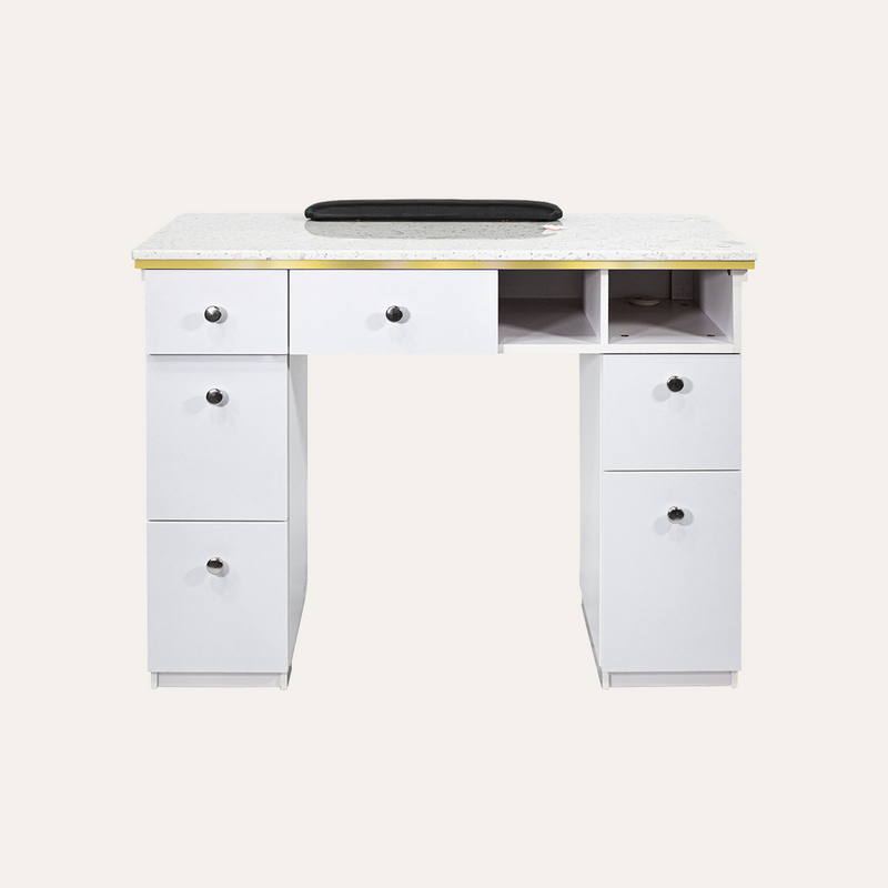 NAPA Manicure Table White/Gold