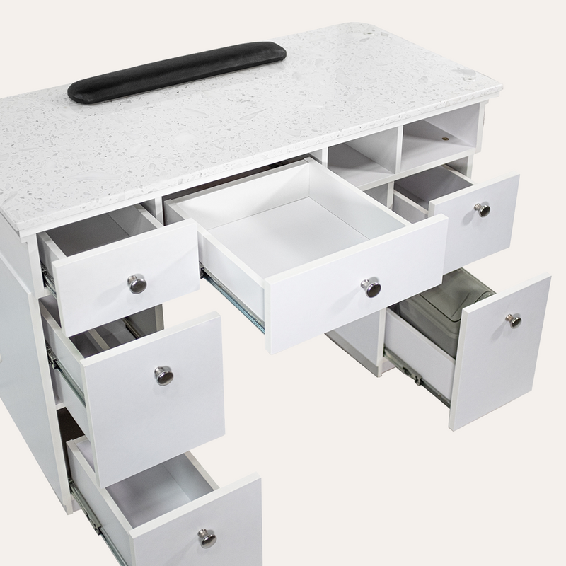NAPA Manicure Table White/Silver