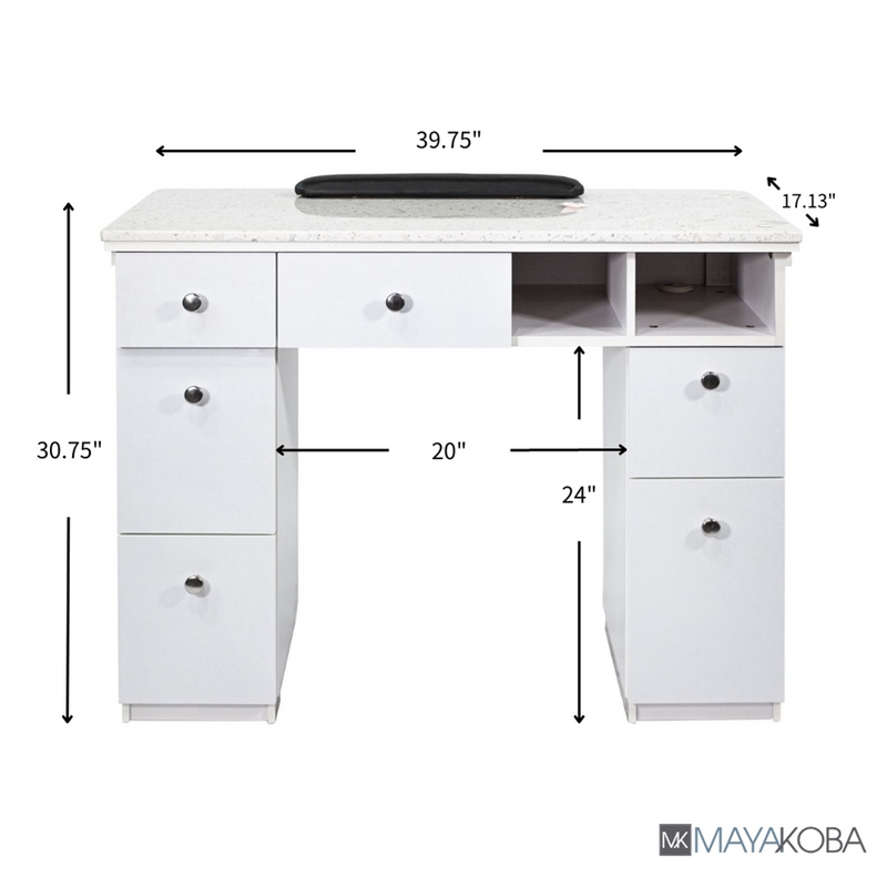 NAPA Manicure Table White/Silver