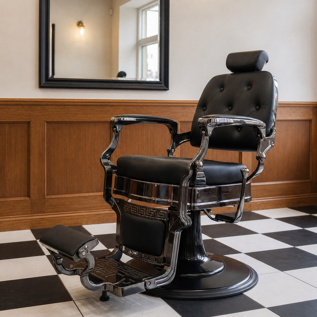 Signature collection chair; Knockout Barber Chair in Black