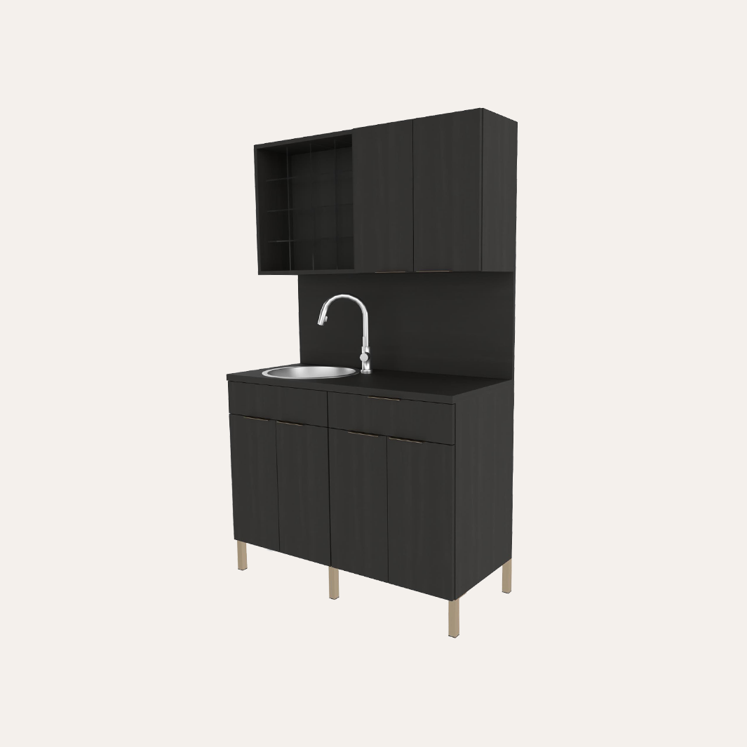 Y-C-E1135-48 48 Config B Color Dispensary with Sink and Color CubbieStorage Combo Uppers