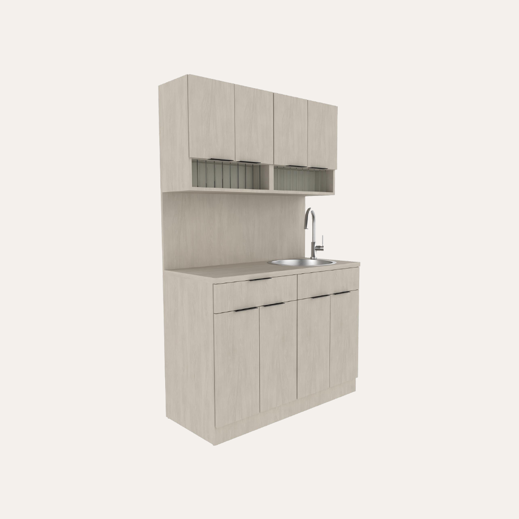 Y-C-E1135-48 48 Config B Color Dispensary with Sink and Color CubbieStorage Combo Uppers