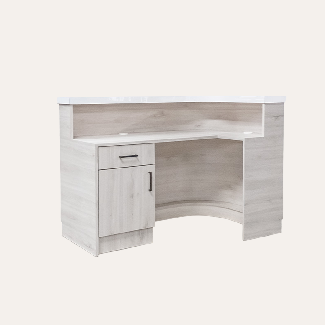 DESIGNX June L-Shape Reception Desk with Storage Cabinet BACK VIEW