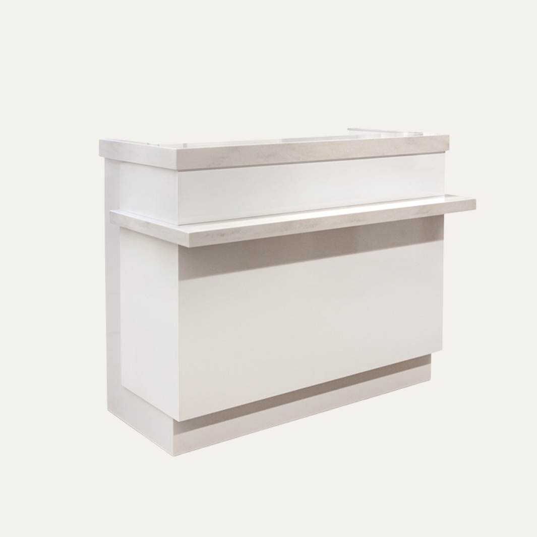 Zoku Reception Desk with Printer Shelf & Storage-FRONT