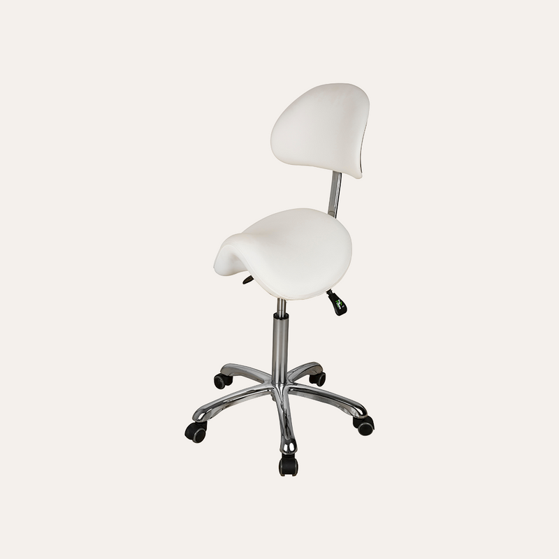 Silver Fox Adjustable Saddle Stool w/ Back 1025A