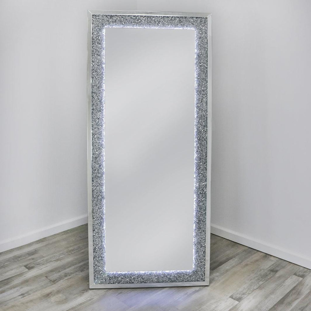 Krystal LED Full Length Floor Mirror - Keller International 