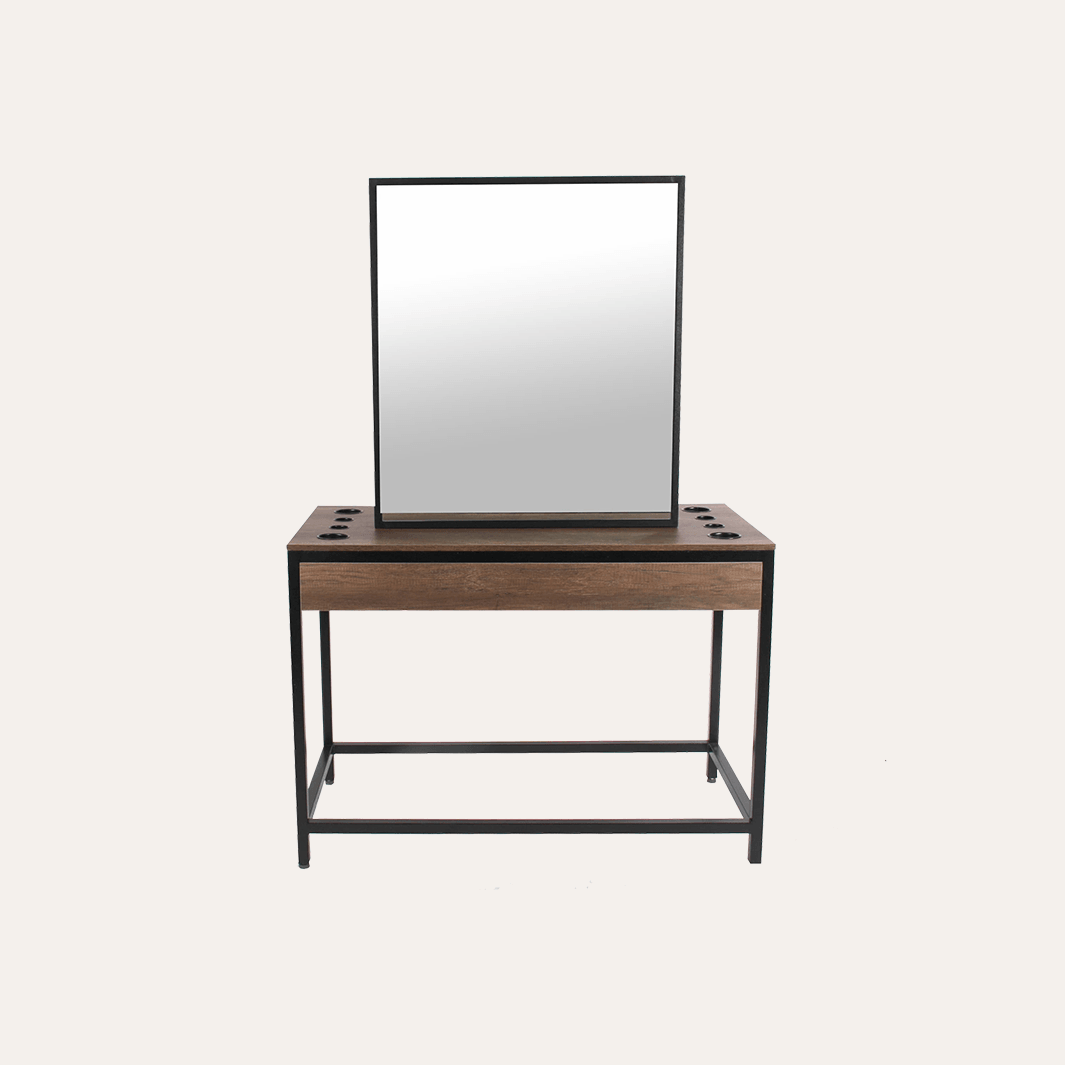 Magic II Double LED Styling Station - Salon Mirror With Storage Cabinets & Lights - View #9