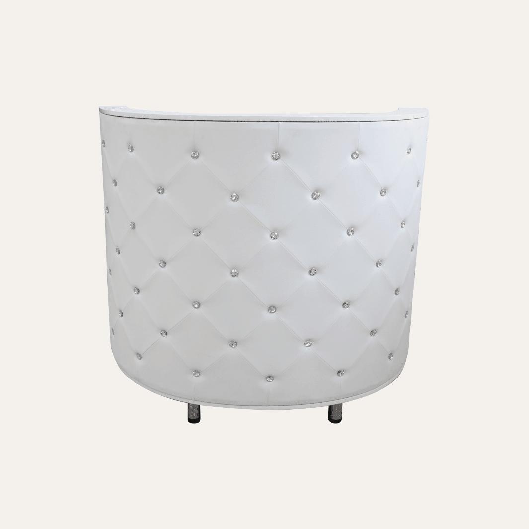 White Glam Reception Desk - Keller International 