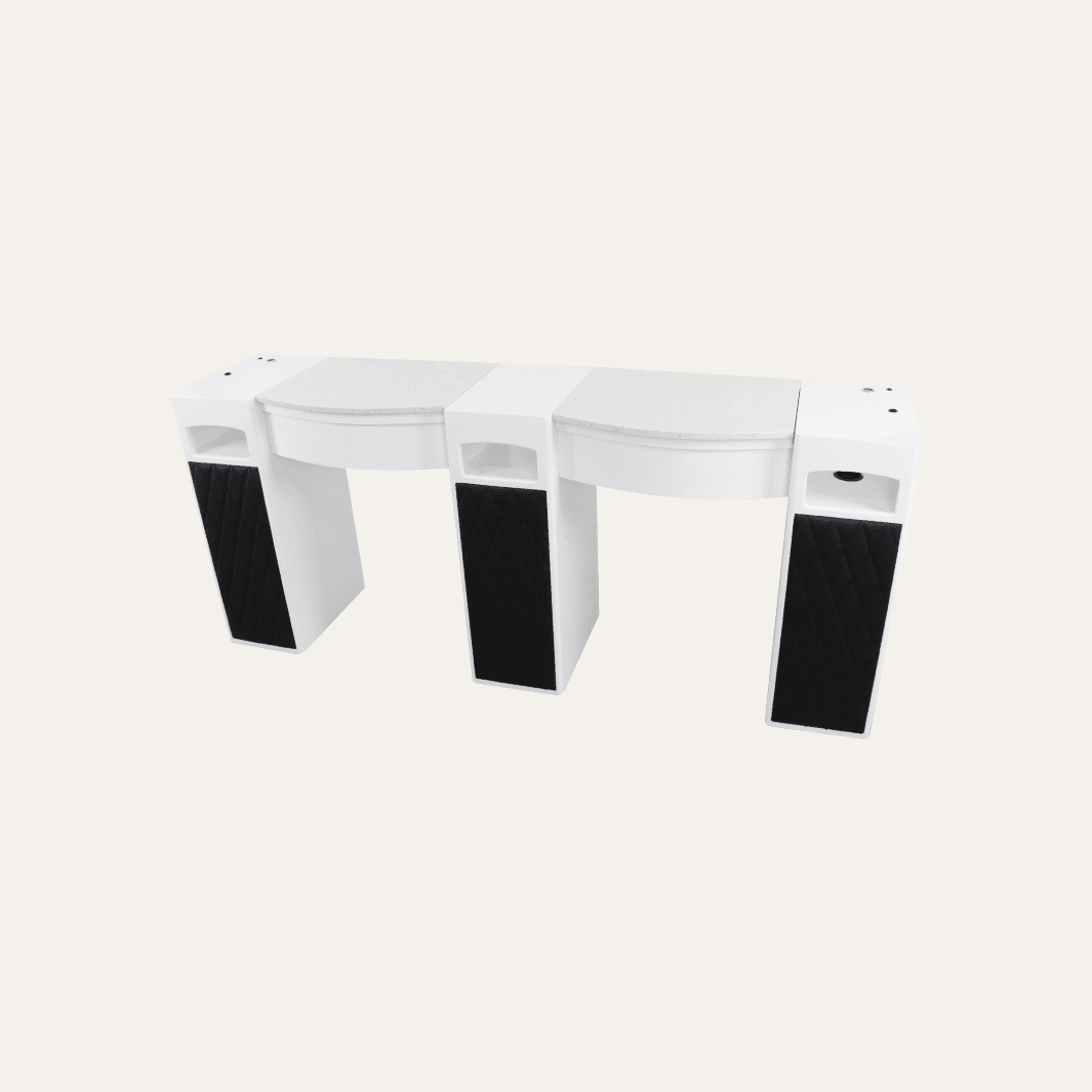 Double Diamond White Manicure Table - Keller International 